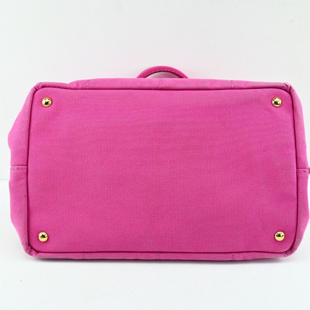 Auth Prada Canapa Hand Bag Pink Canvas #36583P34B - Picture 5 of 12